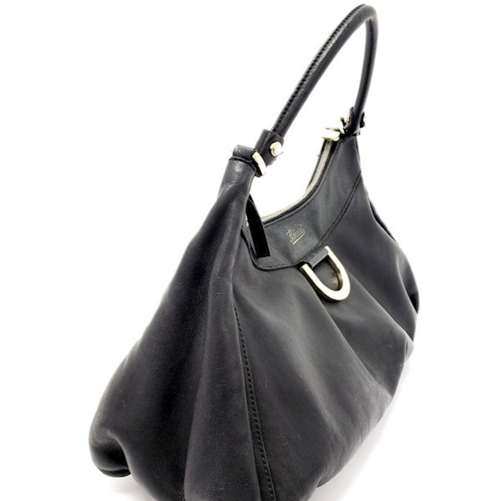 Authentic Gucci Abbey D Ring Blk Leather Hobo Bag - Picture 3 of 8